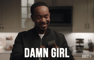 Man Smiling Holding Cell Phone Damn Girl GIF