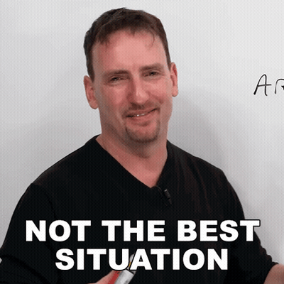 Man Smiling Holding Marker Saying Not The Best Situation GIF