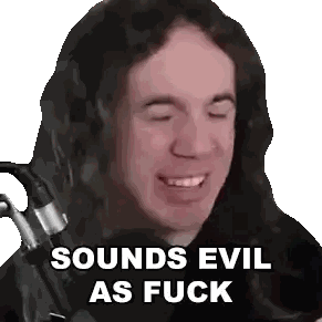 Man Smiling In Front Of Microphone Sounds Evil Sticker