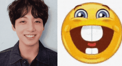 Man Smiling Next To Smiley Face GIF