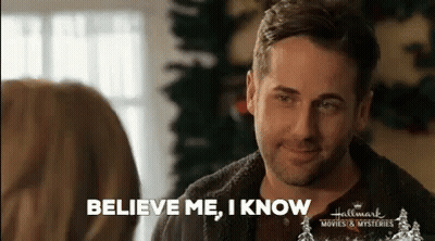 Man Smiling Saying 'Believe Me I Know To Woman GIF