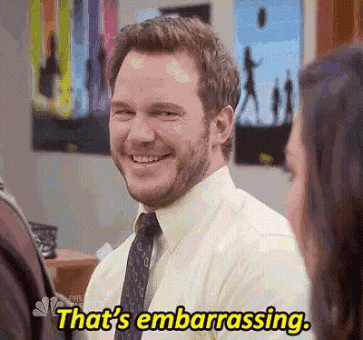 Man Smiling Says That's Embarrassing GIF