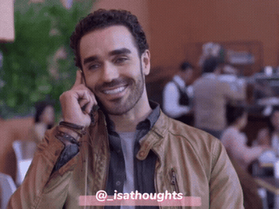 Man Smiling Talking On Cell Phone @Isathoughts GIF