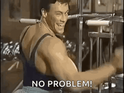 Man Smiling Using Gym Machine Says No Problem GIF