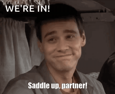 Man Smiling We're In Saddle Up Partner! GIF