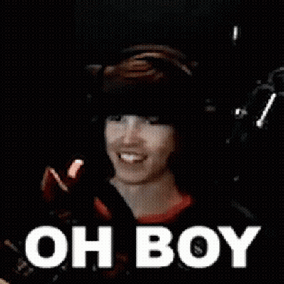 Man Smiling With Headphones And Oh Boy GIF