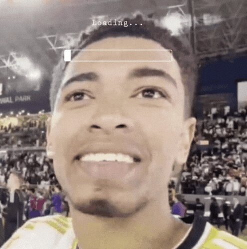 Man Smiling With Loading Bar GIF