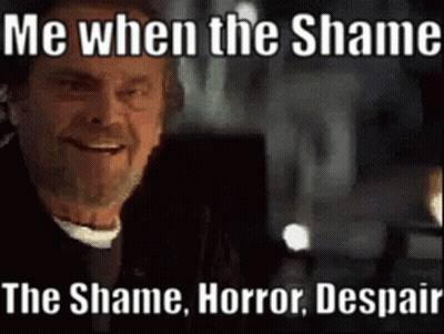 Man Smiling With Shame And Horror GIF