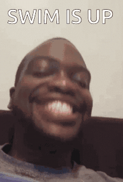 Man Smiling With Swim Is Up GIF