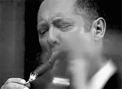Man Smoking Cigar Eyes Closed GIF
