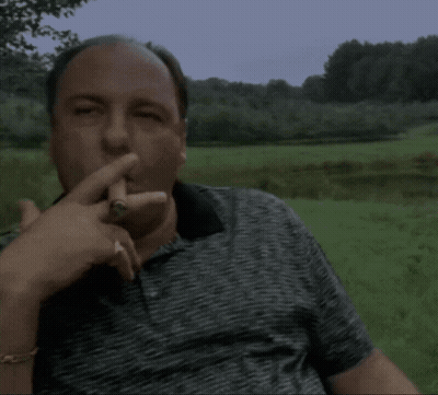 Man Smoking Cigar In Field GIF