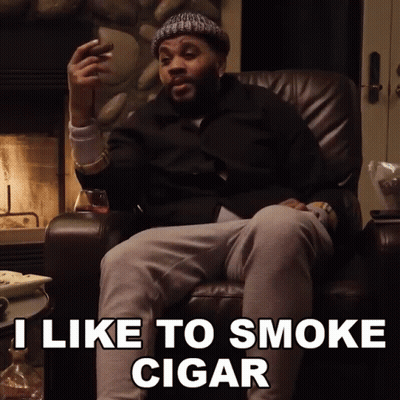 Man Smoking Cigar Saying I Like To Smoke GIF