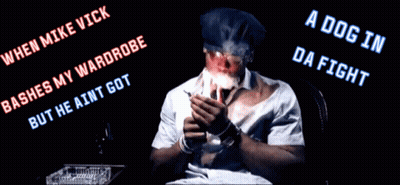 Man Smoking Cigar With Dog In Da Fight GIF