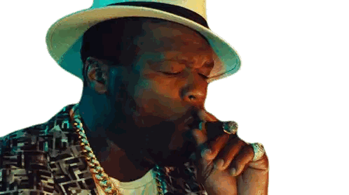 Man Smoking Cigar With F Letter Jacket Sticker