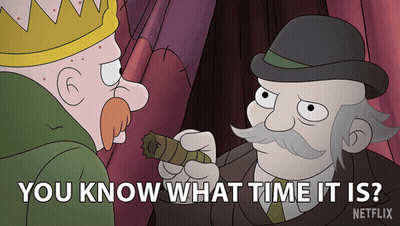 Man Smoking Cigar With You Know What Time It Is GIF