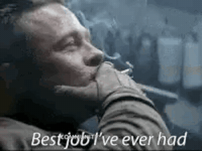 Man Smoking Cigarette Black And White Best Job I've Ever Had GIF