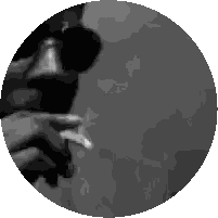 Man Smoking Cigarette Black And White Circle Sticker