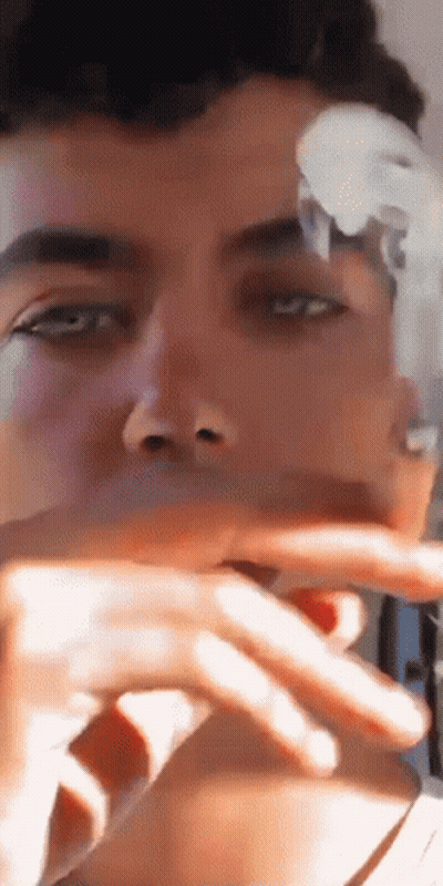 Man Smoking Cigarette Close Up GIF