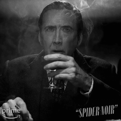 Man Smoking Cigarette Drinking Wine Spider Noir GIF