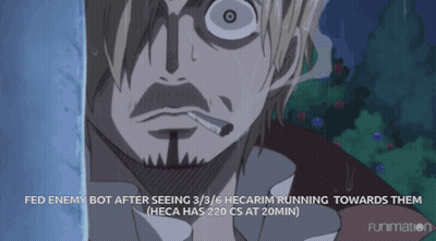 Man Smoking Cigarette Fed Enemy Bot After Seeing 3/6 Hecarim GIF