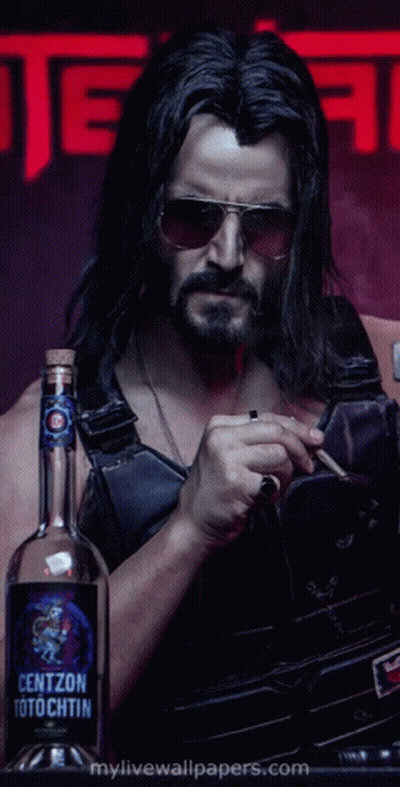 Man Smoking Cigarette In Front Of Centzon Totohtin Bottle GIF
