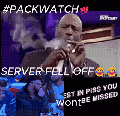 Man Smoking Cigarette Next To Man Holding Microphone Saying Server Fell Off GIF