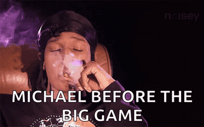 Man Smoking Cigarette Saying Michael Before The Big Game GIF