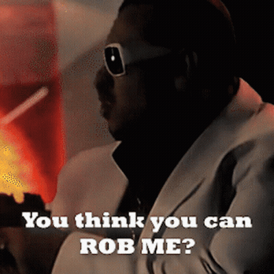 Man Smoking Cigarette Saying You Think You Can Rob Me GIF