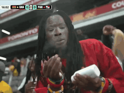 Man Smoking Cigarette Scoreboard Saying Gha 0 Pan GIF