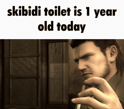 Man Smoking Cigarette Skibidi Toilet Is 1 Year Old Today GIF