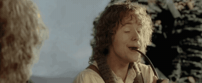 Man Smoking Pipe Eyes Closed Another Man Watching GIF