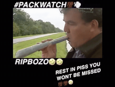 Man Smoking Pipe #Packwatch 100 RIP Bozo GIF