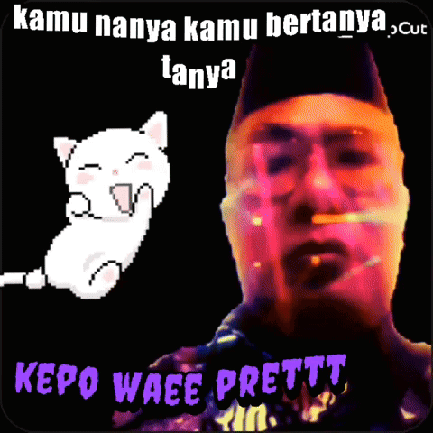Man Smoking With White Cat Kamu Nanya Kamu Bertanya Tanya GIF