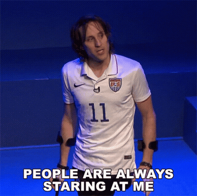 Man Soccer Jersey 11 Says People Always Staring At Me GIF