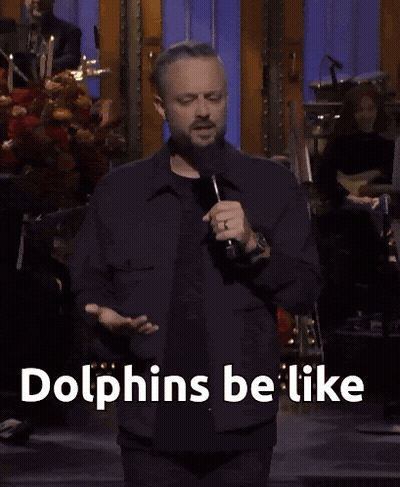 Man Speaking Into Microphone Get My Dolphins Be Like GIF