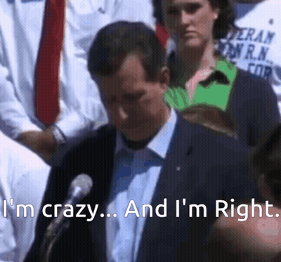 Man Speaking Into Microphone I'm Crazy And I'm Right GIF