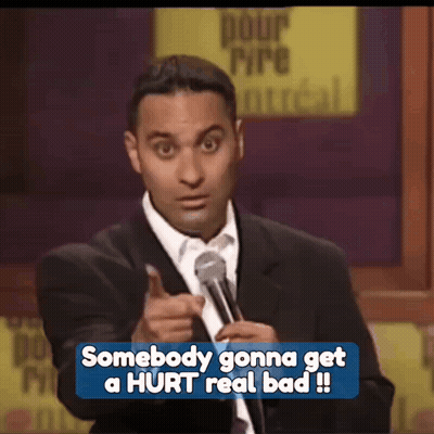 Man Speaking Into Microphone Saying Somebody Gonna Get A Hurt Real Bad GIF