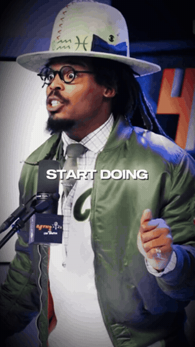 Man Speaking Into Microphone Saying Supposed GIF