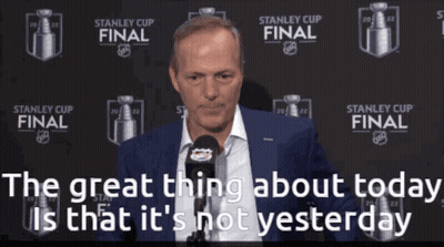 Man Speaking Into Microphone Saying The Great Thing About Today Is That It's Not Yesterday GIF