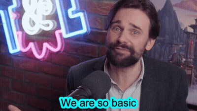 Man Speaking Into Microphone Saying We Are So Basic GIF