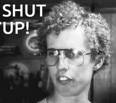 Man Speaking Into Microphone Saying Why Don't You Shut Up GIF