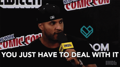 Man Speaking Into Microphone Saying You Just Have To Deal With It GIF