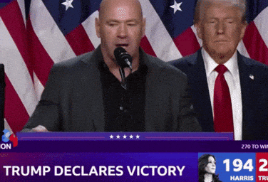 Man Speaking Into Microphone Trump Declares Victory GIF