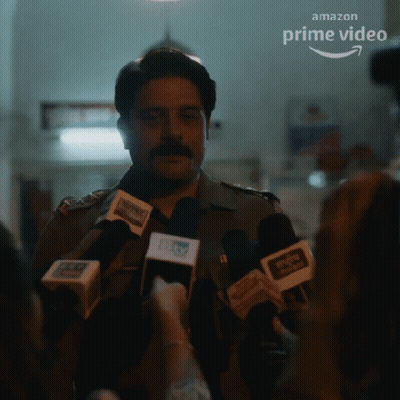 Man Speaking Into Microphone With Prime Video Logo GIF