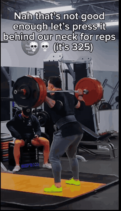 Man Squatting Barbell Saying Nah That's Not Good GIF