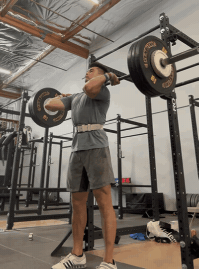 Man Squatting Barbell With Rogue GIF