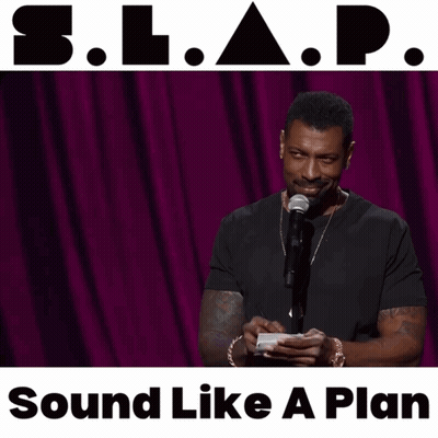 Man Squatting In Store With Exit Sign GIF