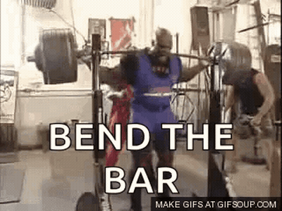 Man Squatting With Barbell Bend The Bar GIF