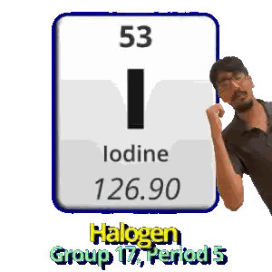 Man Standing Before 53 Iodine Sign Sticker