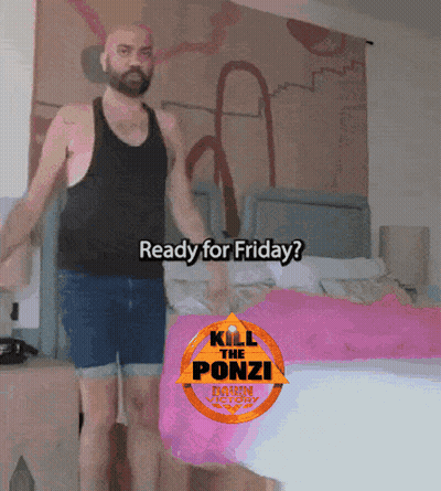 Man Standing Before Bed Saying Kill The Ponzi Dawn GIF